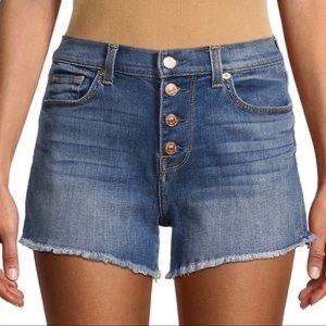 NWT 7 For All Mankind High Rise Exposed Button Fly Denim Shorts